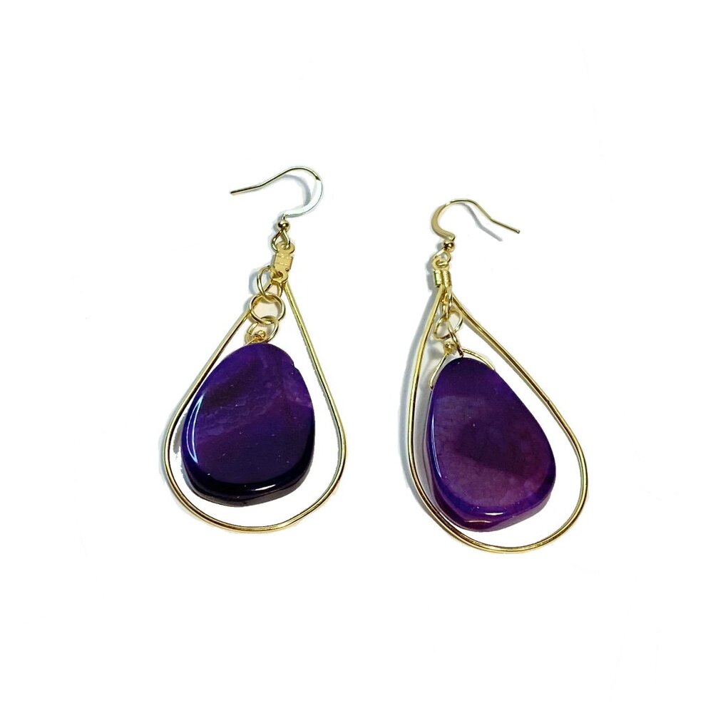 Purple Amethyst Teardrop Earrings